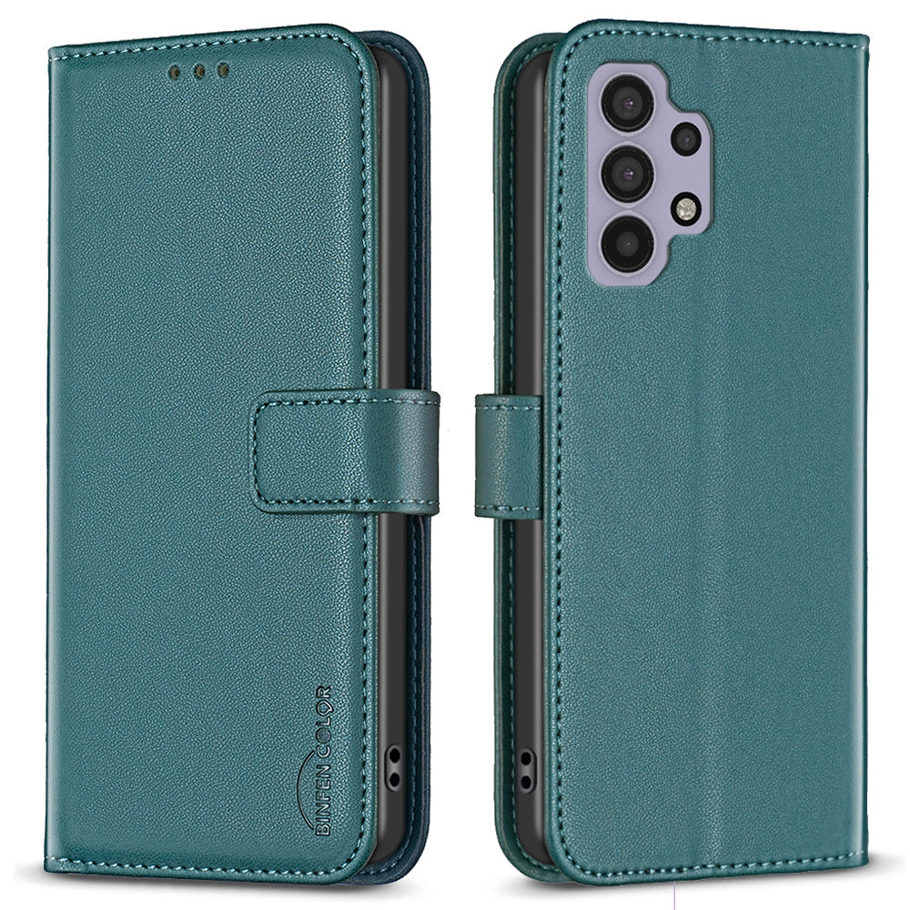BINFEN COLOR BF17 Leather Case for Samsung Galaxy A32 4G (EU Version) Stand Wallet Cell Phone Cover BINFEN COLOR BF17 Leather Case for Samsung Galaxy A32 4G (EU Version) Stand Wallet Cell Phone Cover